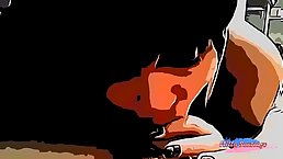 Latina babe with nice boobs sucks dick POV (cartoon)