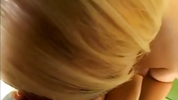 Small tits blonde babe with round ass gets her shaved pussy penetrated