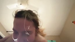 Small tits brunette girl gets fucked and creampied POV