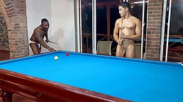 Young blonde girl gets interracial double dicking
