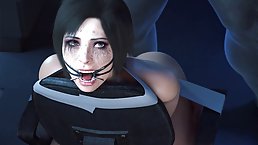 Uninvited guest for her ass (3D animation)