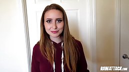 Young girl gets her hairy pussy fucked POV