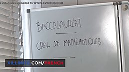 Pretty brunette teen with nice boobs gets fucked on the teacher's desk