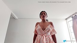 Young Latina employee pleases me a little (POV)