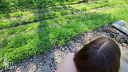 Young brunette girl gets fucked outdoor