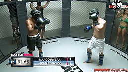 Busty Latina MILF gets fucked with cum on her boobs after combat