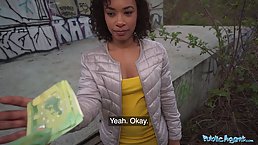 Amateur ebony girl gets fucked for some money