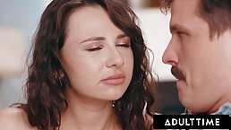 Pretty brunette teen Liz Jordan gets her pussy licked and fucked